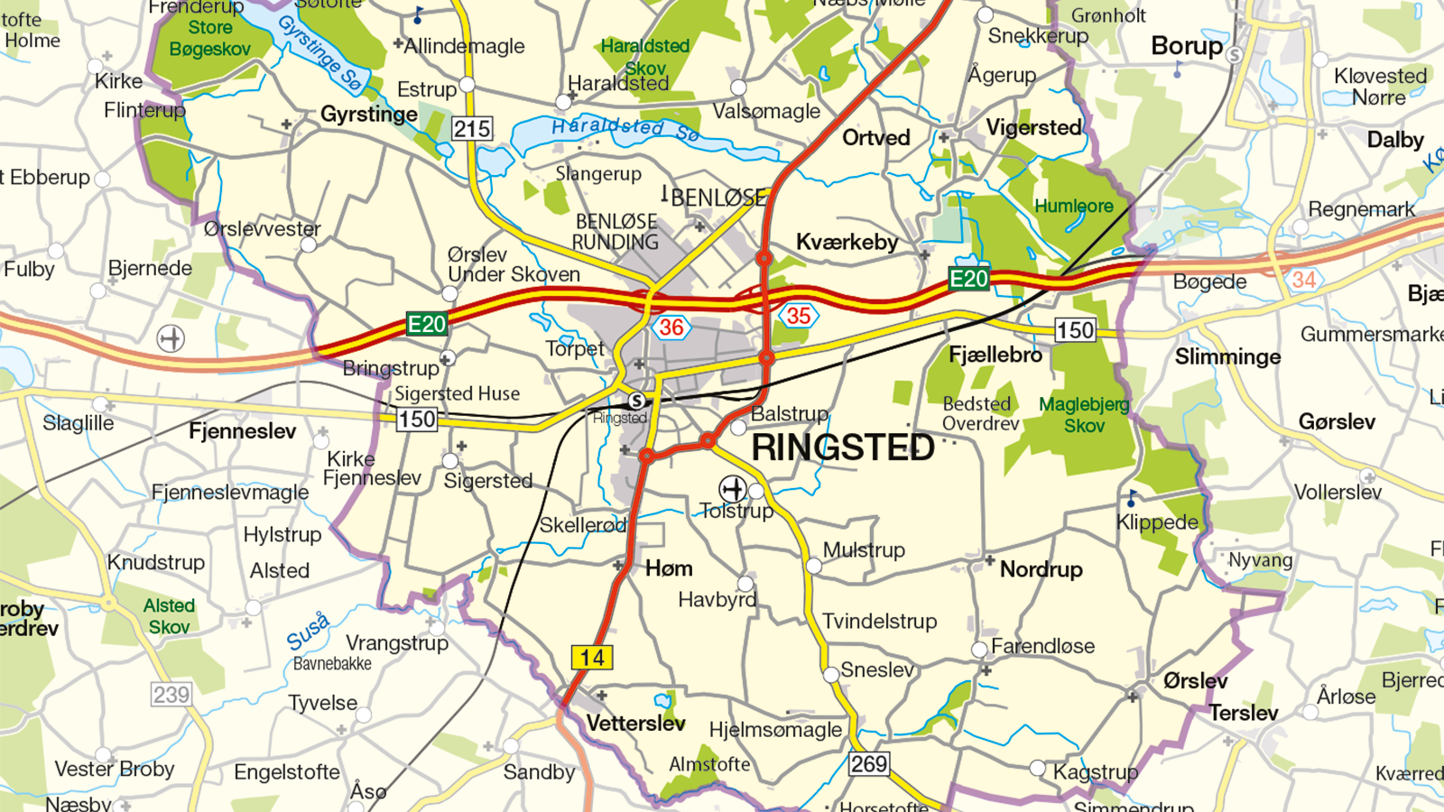 Ringsted oversigtskort