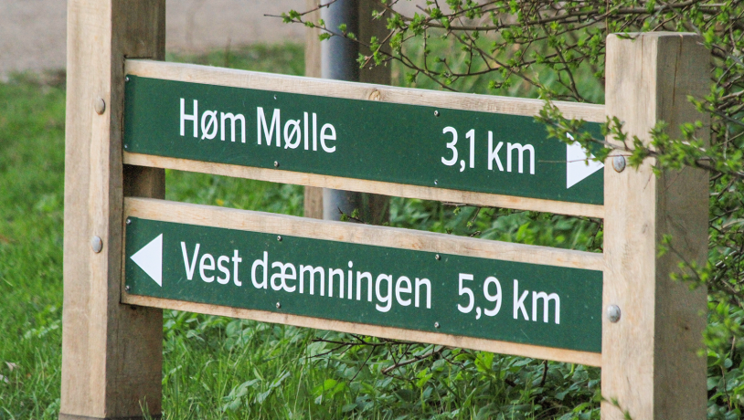 Fra Høm Mølle og retur kort